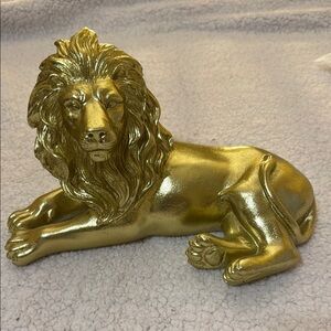Gold Lion Sculpture